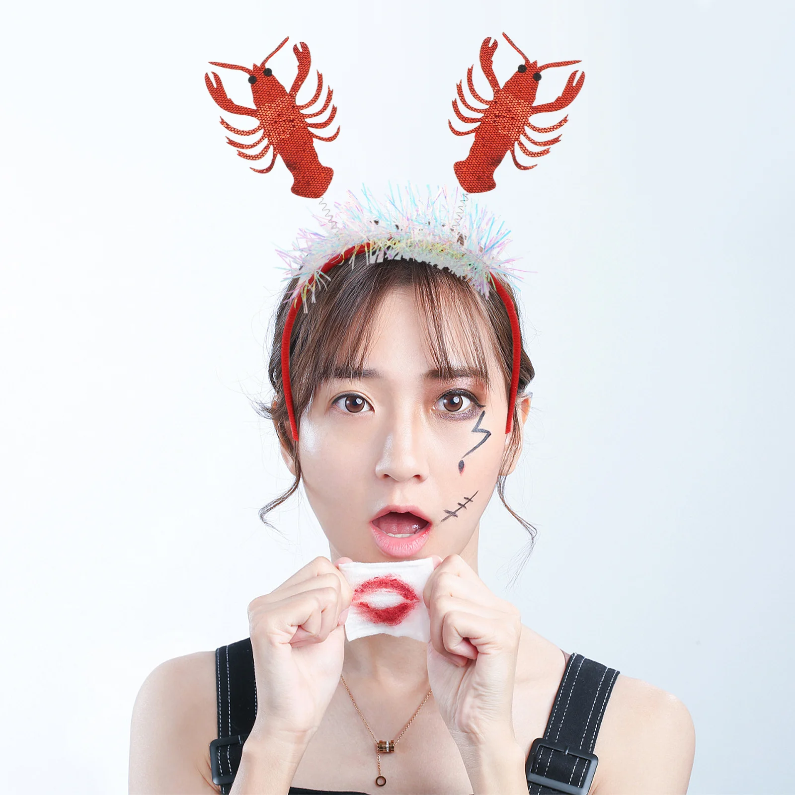 

2Pcs Marine Life Lobster Crab Hairbands Creative Party Headwear Prop Costume Hair Decoration Festival Accessory