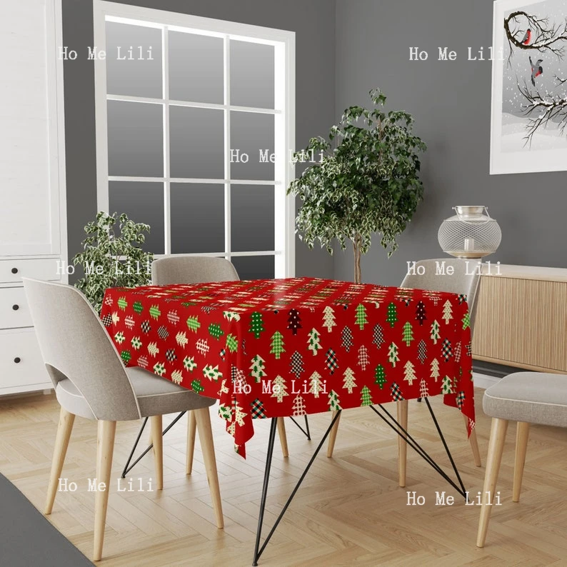 Christmas Tablecloth Xmas Kitchen Decor Christmas Tree Tablecloth Xmas Gift