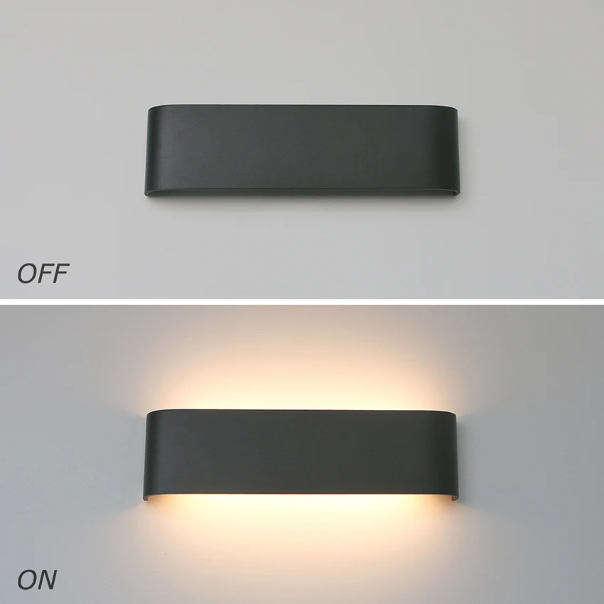 12W LED Wall Lamp Staircase Light Mirror Light Rectangle Bedroom Bedside Wall Light Indoor Sconce Fixture Living Room Decoration