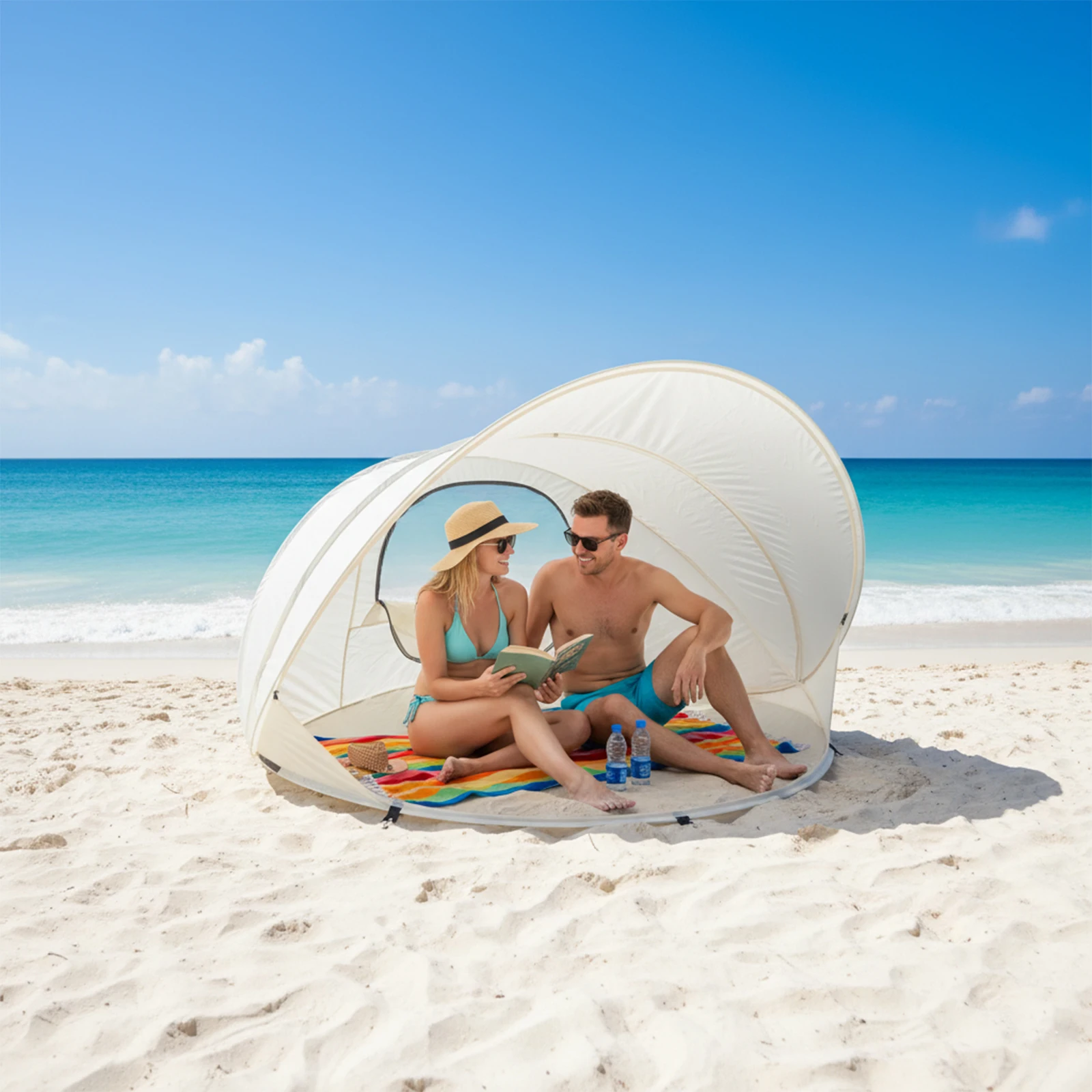 

Пляжная палатка-тент | Портативный уличный тент от солнца | Идеально подходит для весеннего отдыха, пляжа, пикников и свиданий для пар.
