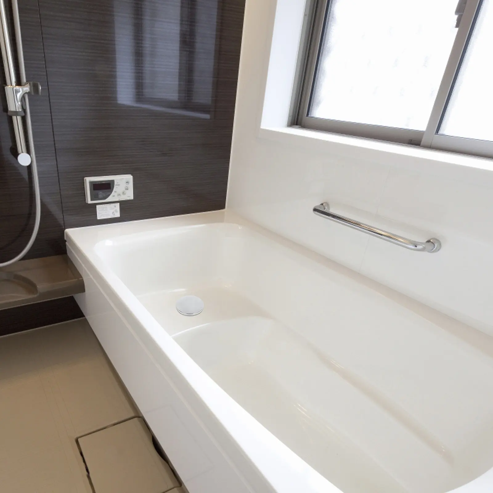 

Bathtub Drainer Stopper Manual Lift Tub Water Stopper Height Adjustable 45-55Mm Leakproof Bath Drain Replacement Tub Overflow