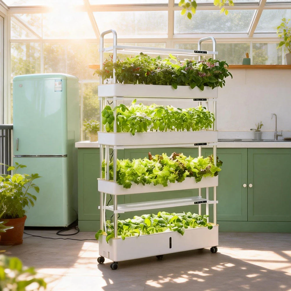 Indoor Smart Vertical Farming Equipment Hydroponic Growing System With Pump & LED Light | Modular Smart Indoor Garden Kit