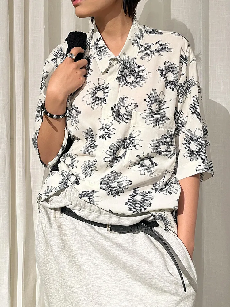 

Magliano 25ss daisy print casual silhouette digital direct injection shirt