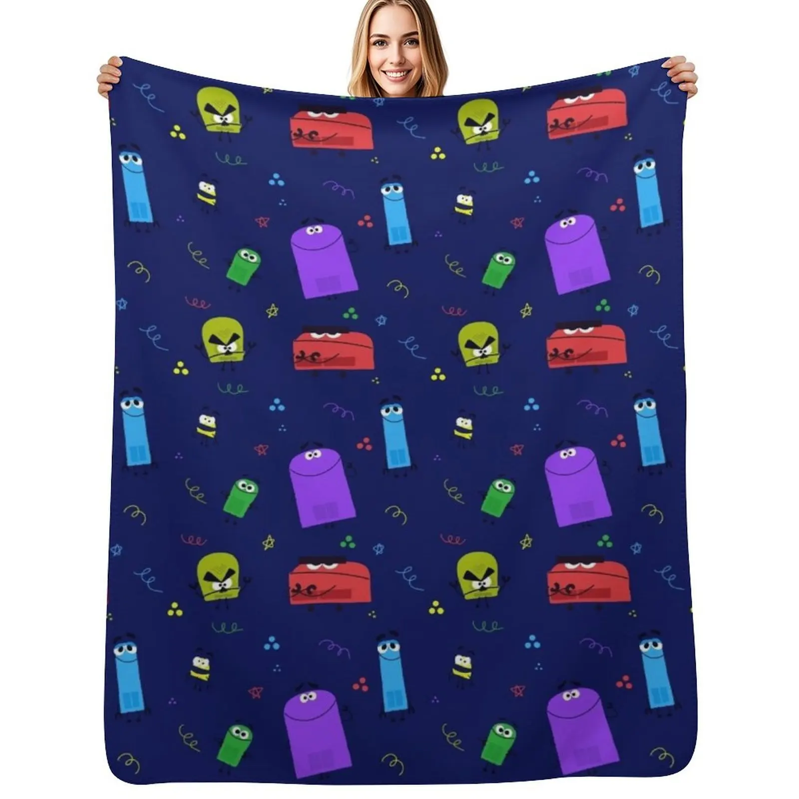 Storybots- netflix pattern Throw Blanket Manta suave y cómoda para leer y ver televisión