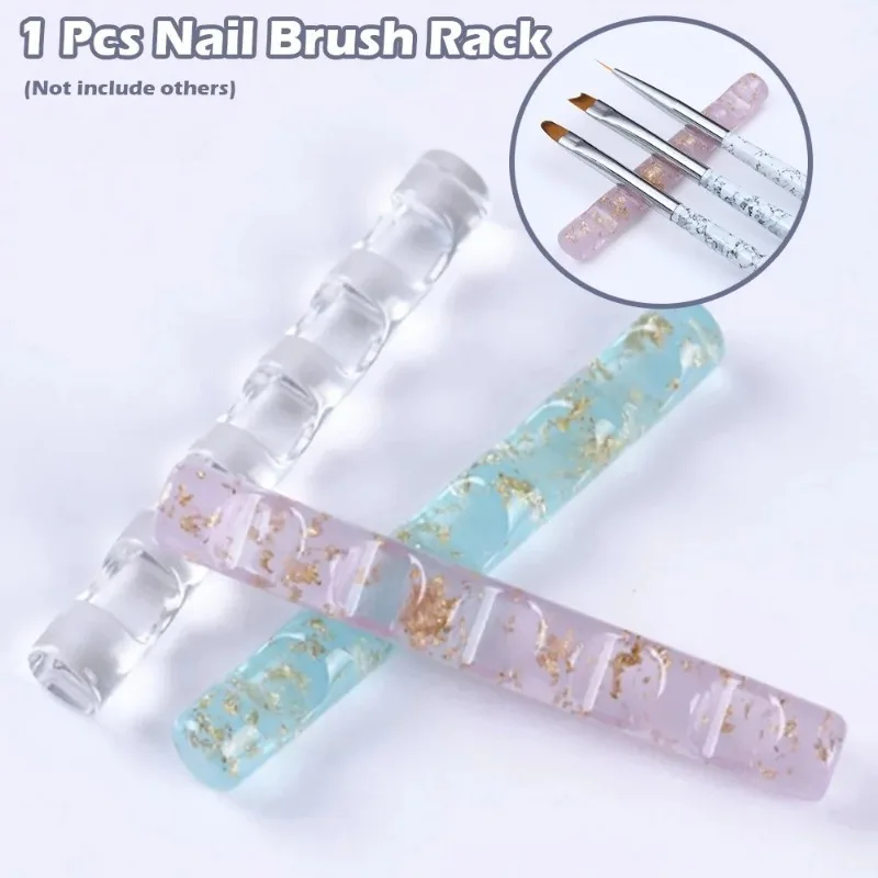1 Pcs 5 Grids Acrylic Clear Nail Brush Rack Shelf Painting Pen Rest Holder Stand Colorful UV Gel Brush Display Holder