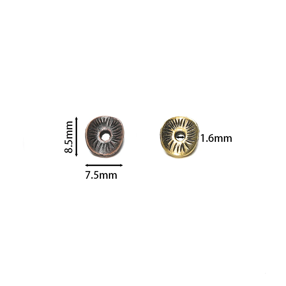 100pcs Alloy Antique Bronze Round Spacer Beads Charms For Diy Beaded Bracelets Necklace Jewelry Handmade Making Accessories image 2