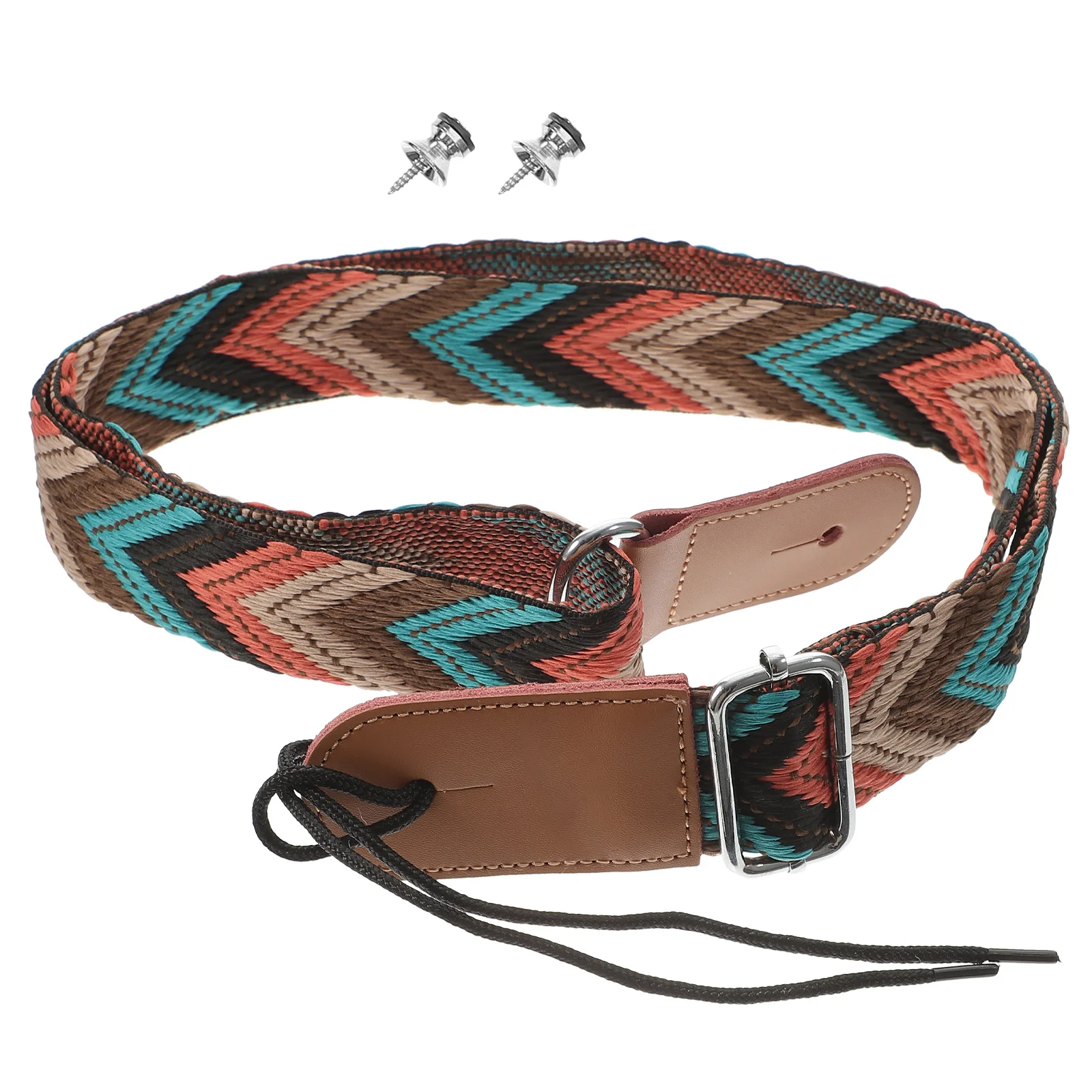 

Bohemian Style Ukulele Shoulder Strap Flexible Guitar Strap Adjustable Length with Double Hooks