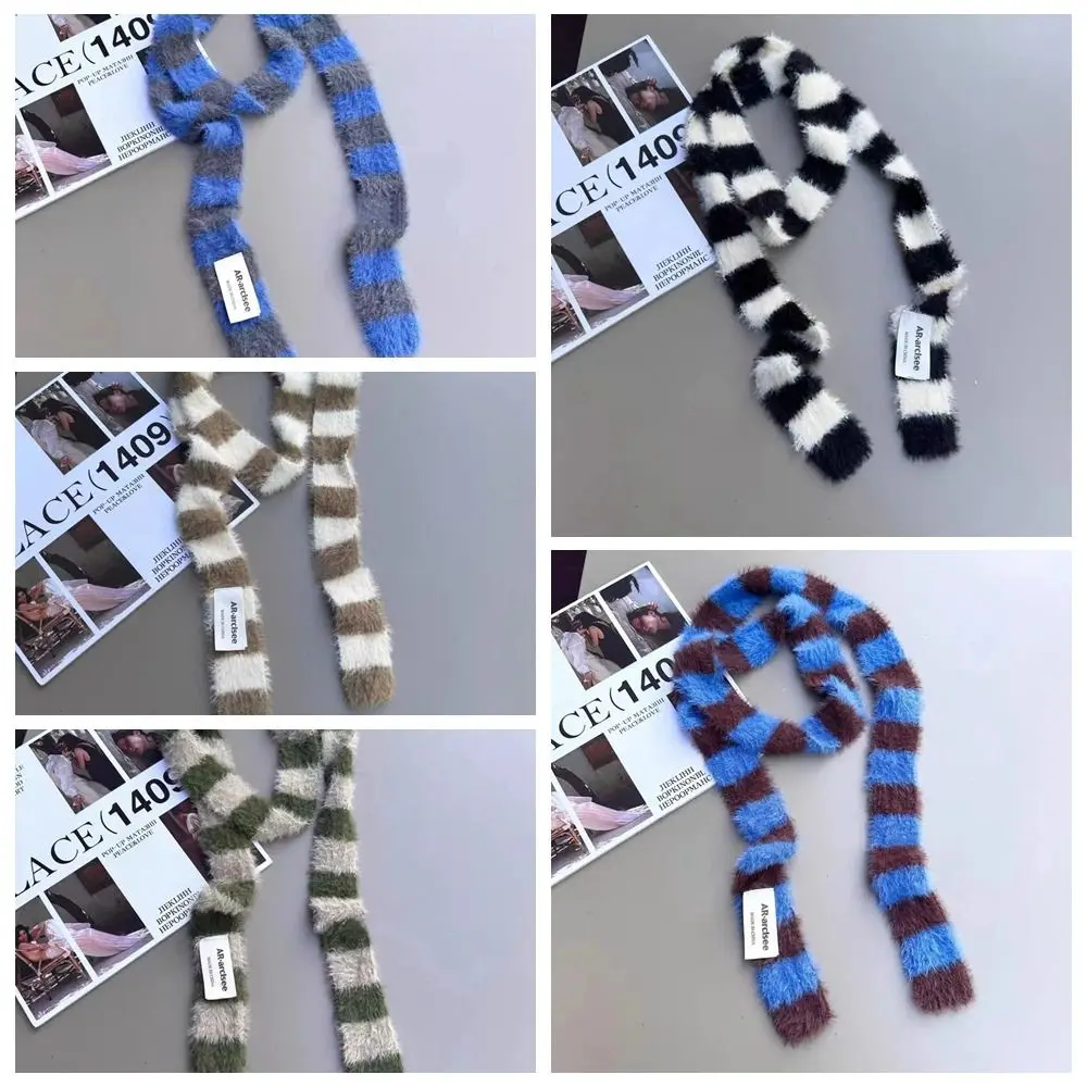 Harajuku Style Y2K Striped Scarf Sweet Cool Collocation Clothing Accessories Long Narrow Scarves Scarf Accessories Korean Style