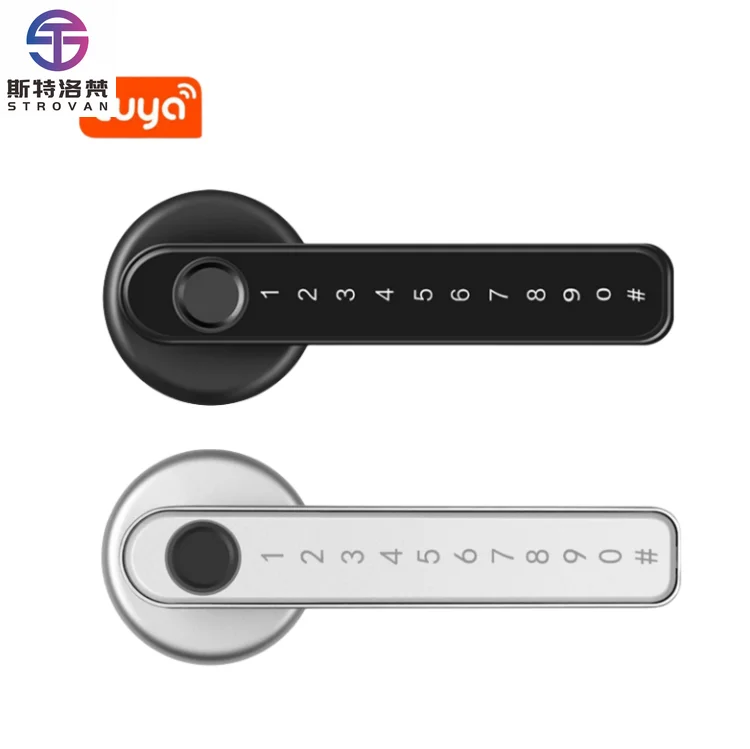 

ZXHK Popular Tuya App Remote Control Fingerprint Smart Door Lock With Keys for Wood Door