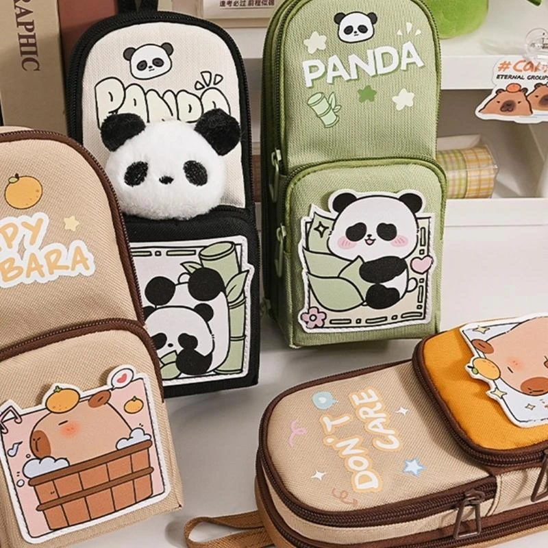 Cartoon Bleistiftkoffer großer Kapazität Bleistiftbeutel Stehende Bleistifthalter Aufbewahrungstasche Reise Make -up