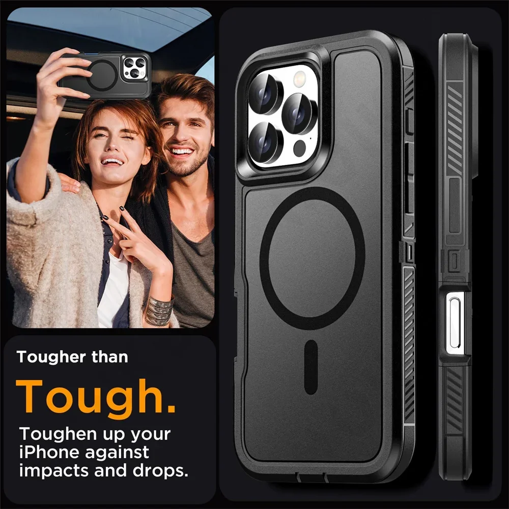 Original Ott Armor Box Hülle für IPhone 16 15 14 13 12 17 Max Plus für Magsafe Wireless Charger Heavy Duty stoßfeste robuste Abdeckung – Detail 11