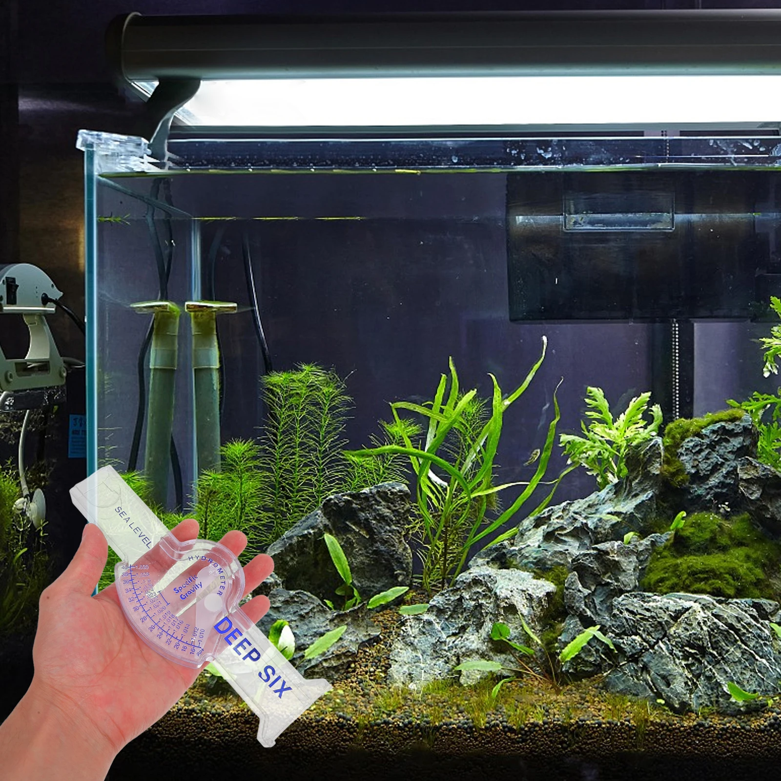 

6 Inches Automatic Hydrometer Meter Salt Water Gravimeter Fish Tank Aquarium Sea Water Conductivity Tester High