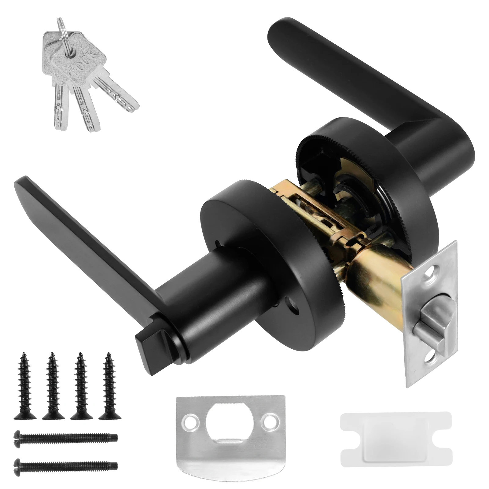 

Reversible Door Handle Lock Aluminium Alloy Heavy Duty Privacy Door Levers Entry Lever Door Handle for Right Left Sided Doors