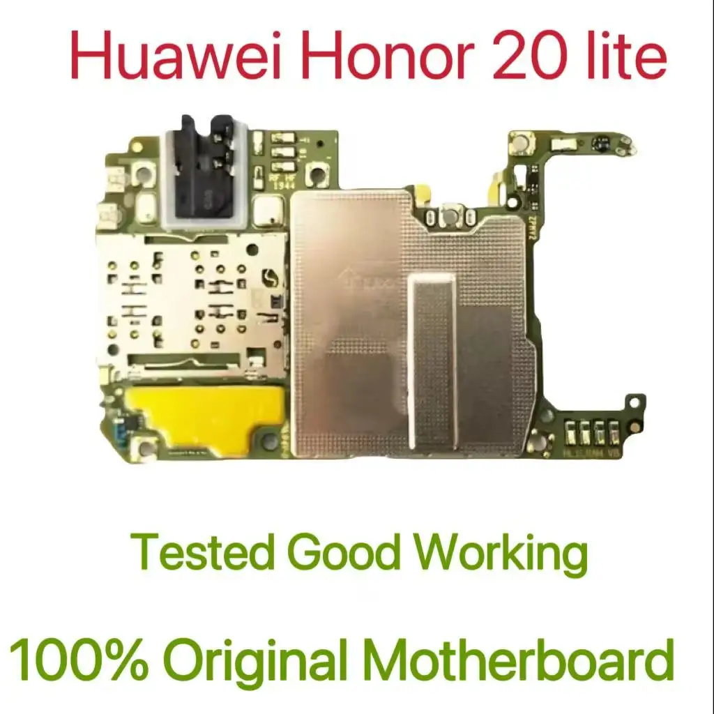 Original Unlocked Main Board For Huawei Honor 20 lite Mainboard Motherboard Unlocked With Chips Circuits Flex Cable