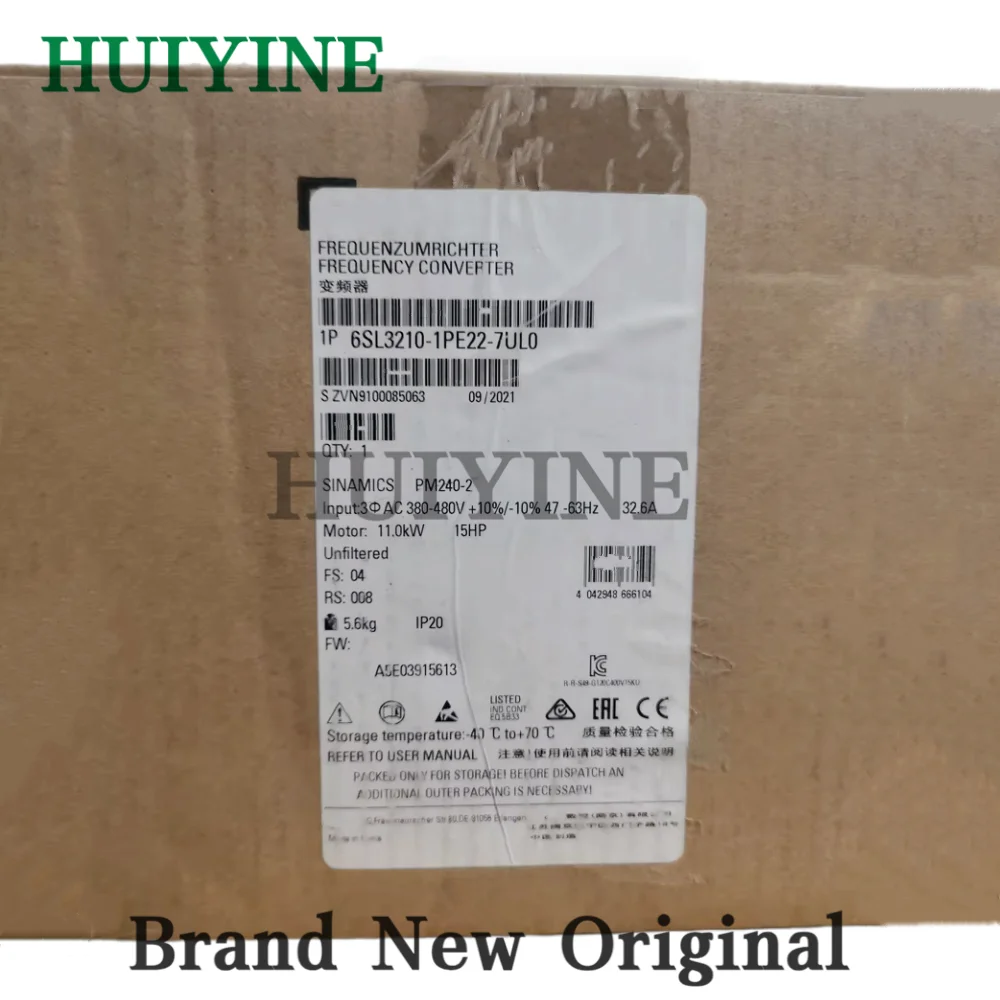 New Original 6SL3210-1PE22-7AL0 6SL32101PE227AL0 SINAMICS PM240-2 7.5KW PLC Module