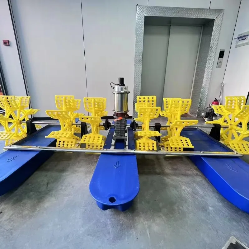 

3 H P 380 V 4 Spline Fish Pond Aerator Waterwheel Shrimp Pool ation Machine Paddle Wheel Aerator