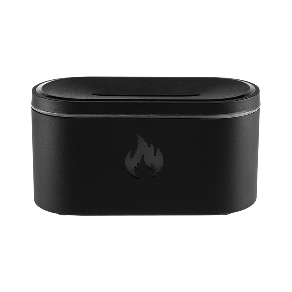 Cool Mist Humidifier and Aromatherapy Diffuser with Flame Effect Simulation USB Power Silent Operation 7-Color Ambient Lighting