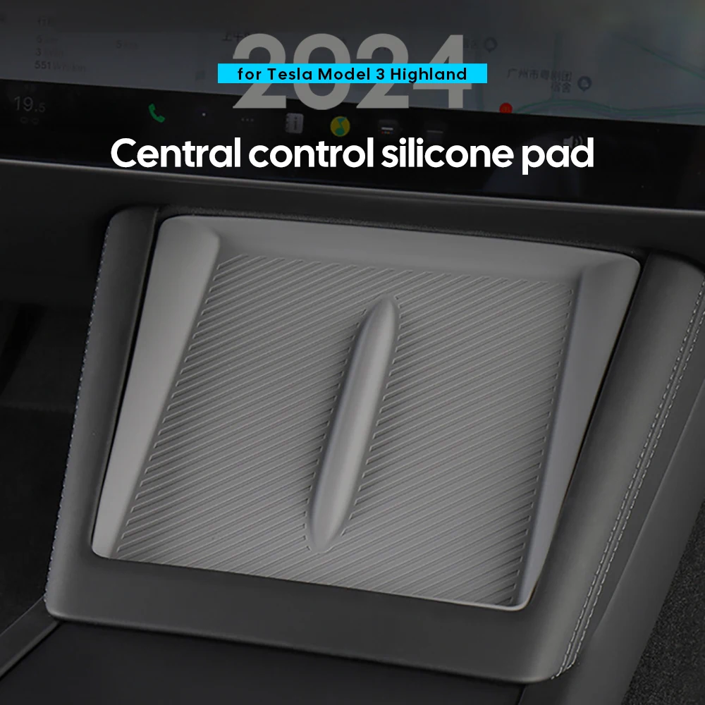 For TESLA Model 3 2023 2024 Highland Wireless Charging Silicone Pad Model3+ Center Control Storage Box Armrest Box Bottom Mat