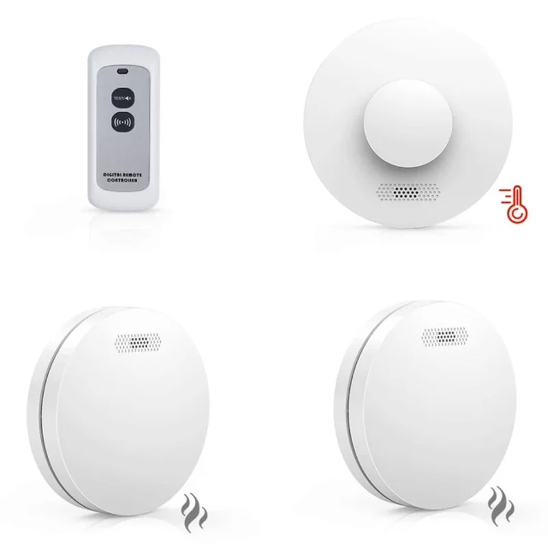 CPVAN-Interconectar Alarme de Fumo e Calor com Controle Remoto, Detector de Incêndio Sem Fio, Segurança da Bateria, 433MHz, 10 Anos