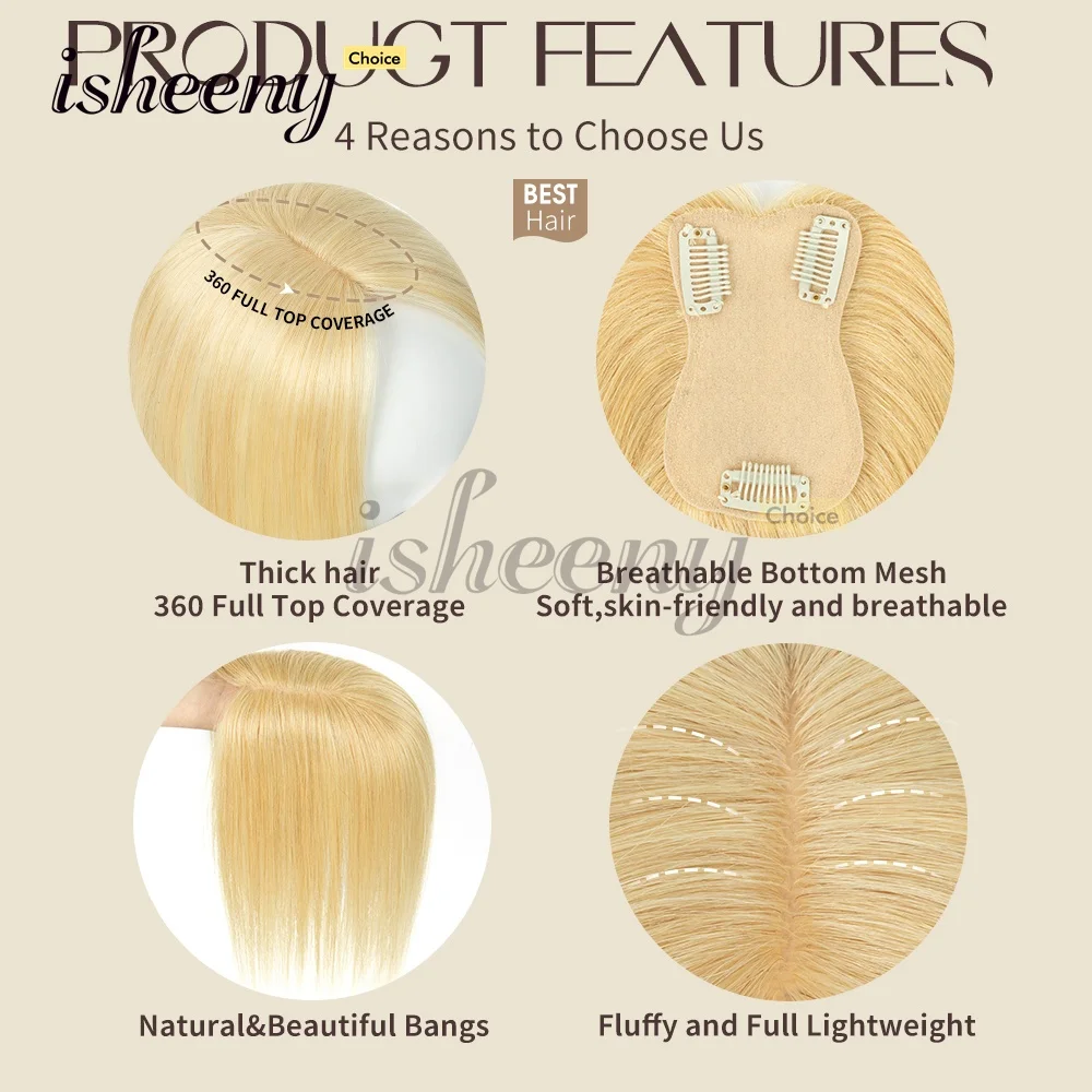 7x11cmBase Net Black Brown Blonde Human Hair Topper 8-14inches Natural Seamless Scalp Hair Pieces No Bangs Middle Part for Women