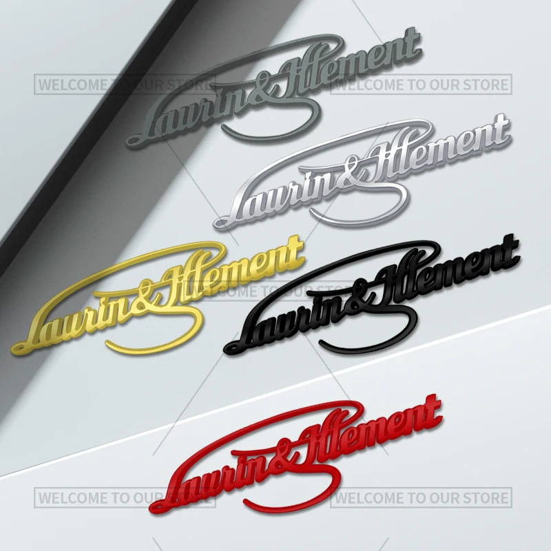 3D Car Styling Laurin & Klement Emblem Badge Metal Stickers Rear Trunk Decals For Skoda L&K Octavia Scala Superb Rapid Yeti VRS