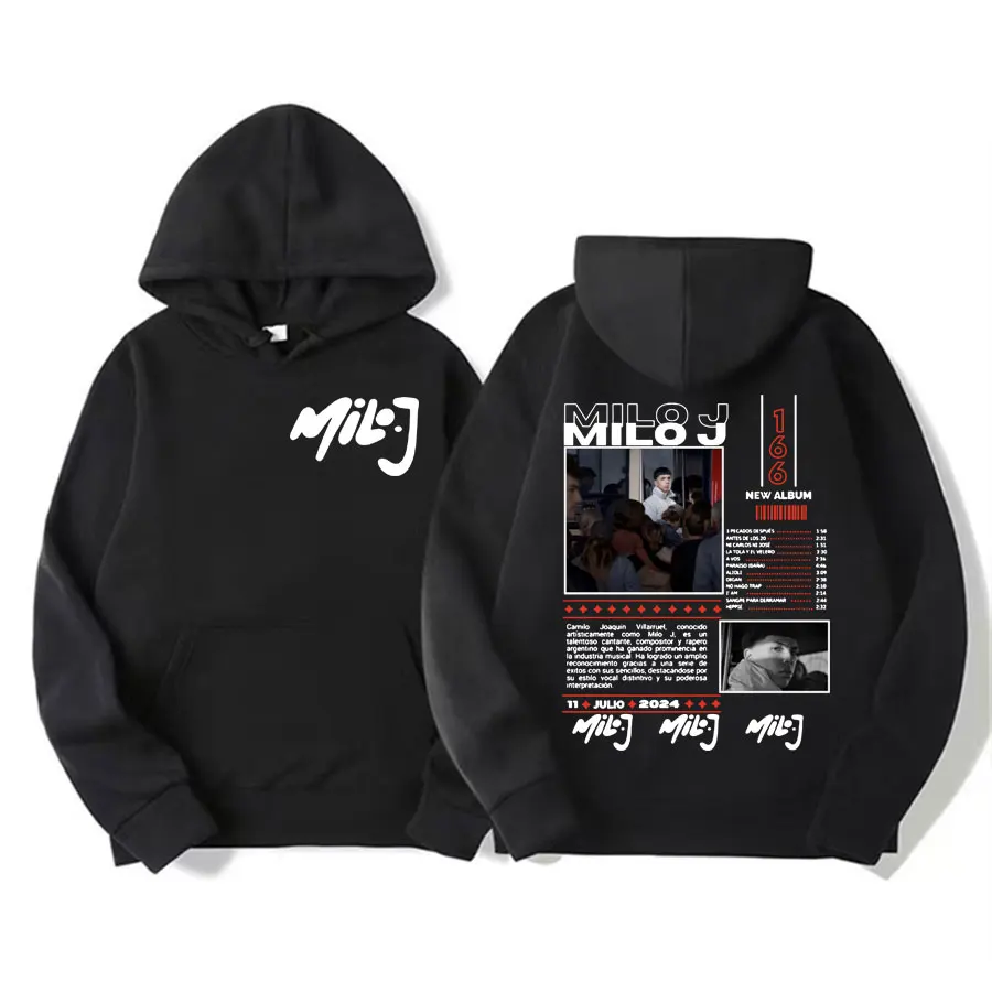 Rapper Milo J 511 Music Album Tour Hoodie Harajuku Long Sleeve Aesthetic Sweatshirt Men Women Casual Fleece Autumn/Winter Hooded