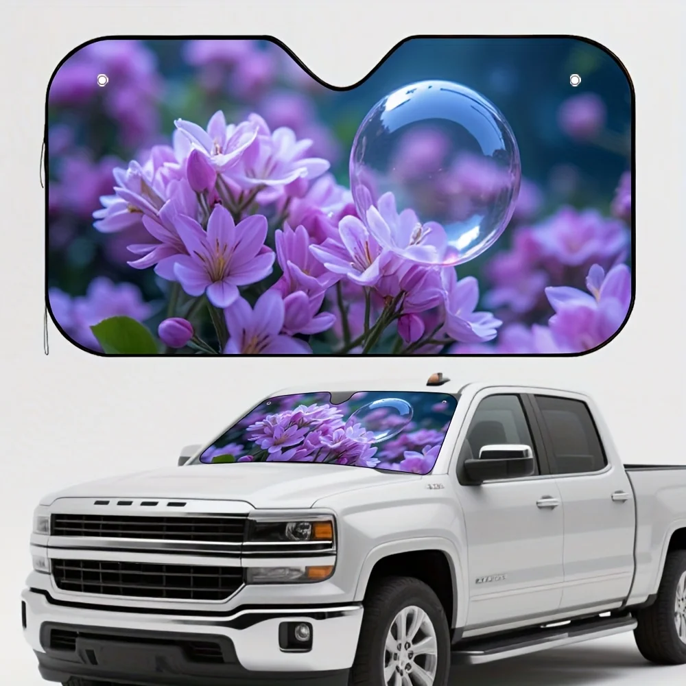 

1pc Lavender Sphere Car Sun Visor, Easy To Install, Perfect For Both Long Drives And Short Commutes, Improving Driving Experienc