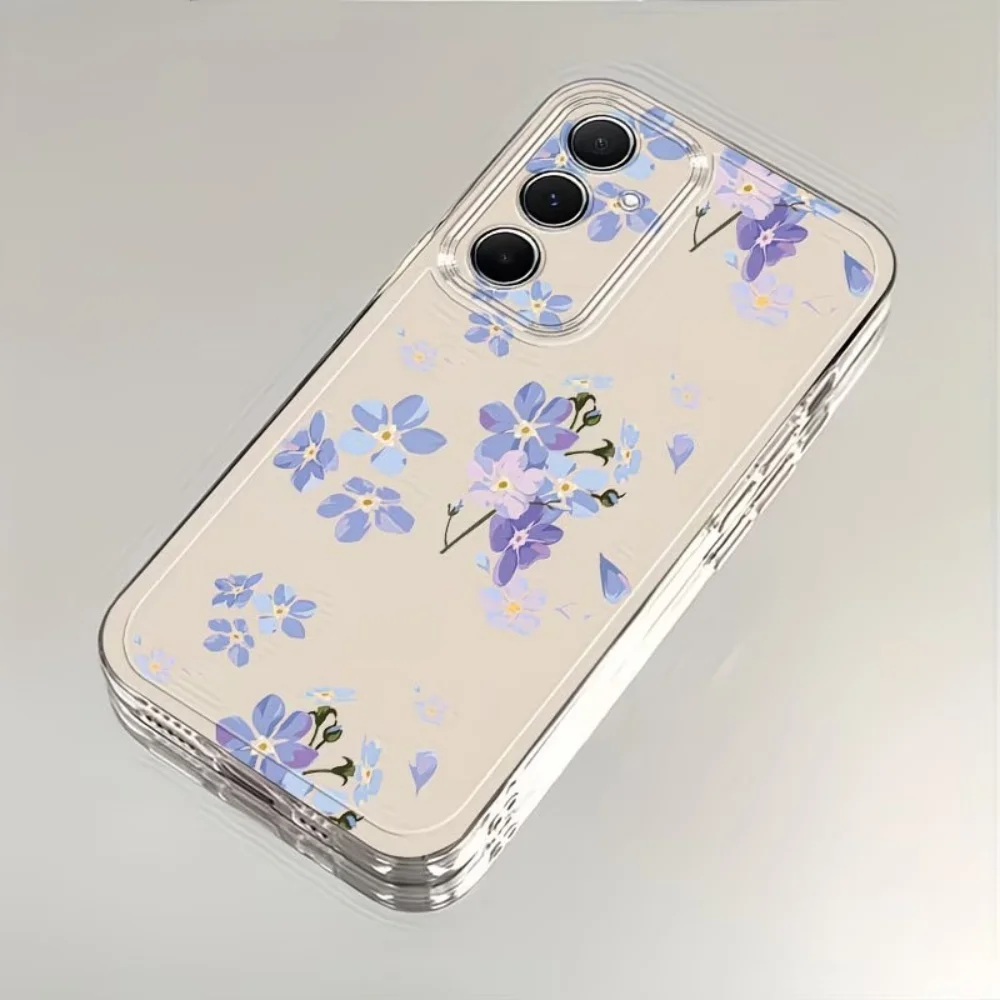 Watercolor Style Flower Clear Soft Anti-Fall Phone Case For Samsung Galaxy S26 S25 S24 S23 S22 S21 Ultra Plus FE 5G TPU Cover view 3