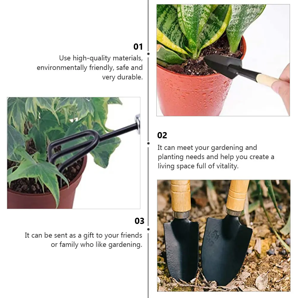 

10Pcs Bonsai Gardening Tools Mini Planting Set Hand Transplanting Kit Wooden Handle Succulents Flower Planting Supplies