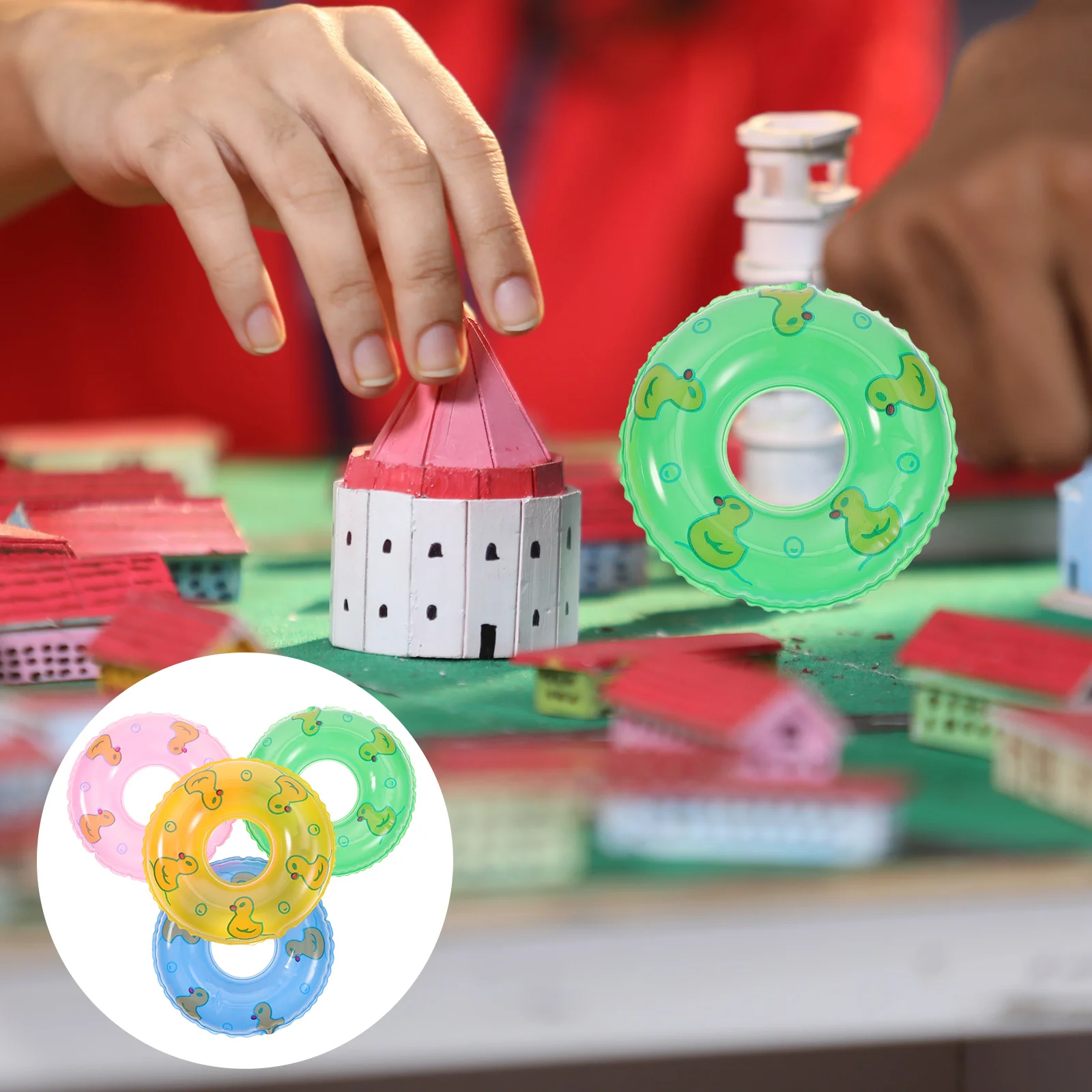 15 Pcs Decorations Mini Swim Ring Baby Ornaments for Kids Inflatable Pp Plaything