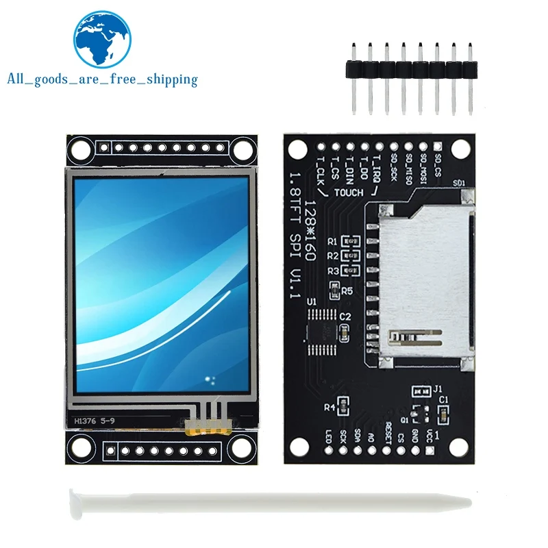 Imagem -04 - Tzt-tft Módulo de Tela Lcd com Toque Spi Serial 51 Driver io St7735s Resolução 128x160 Apto para Arduino 1.8