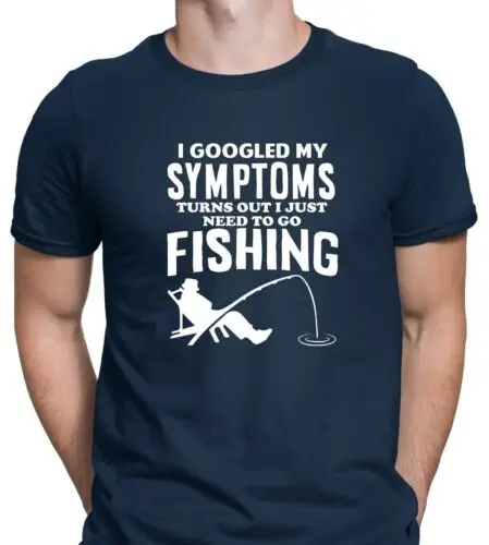 Funny Fishing Symptoms T-shirt Fisherman Joke Dad Grandad Fish Angler Gift Shirt