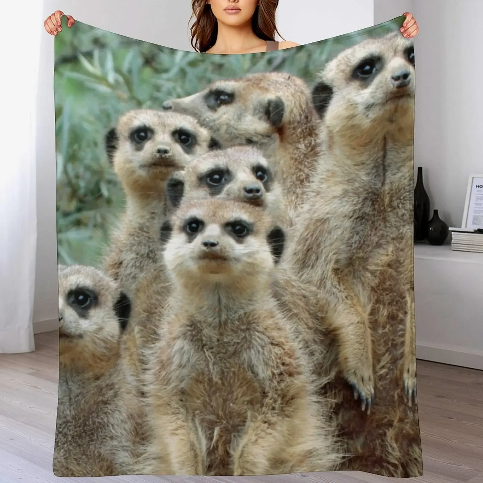 Meerkat 012 Throw Blanket Sofa Throw Bed linens Large christmas gifts Blankets