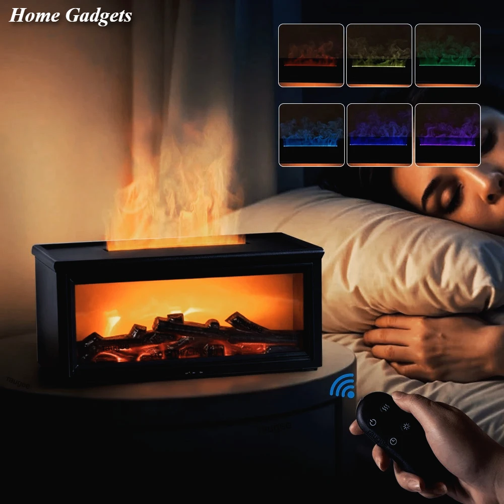 

Ультразвуковой ароматический диффузор с дистанционным ароматом увлажнитель воздуха пламя камин диффузор эфирного масла настольный USB крутой туманообразователь