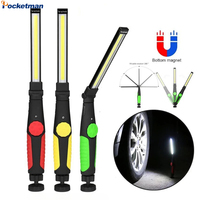 COB Work Lights Folding Flashlight with Magnetic Base USB Rechargeable Strip Lamp Car Repair Handlamp Outdoor Lighting Handlight