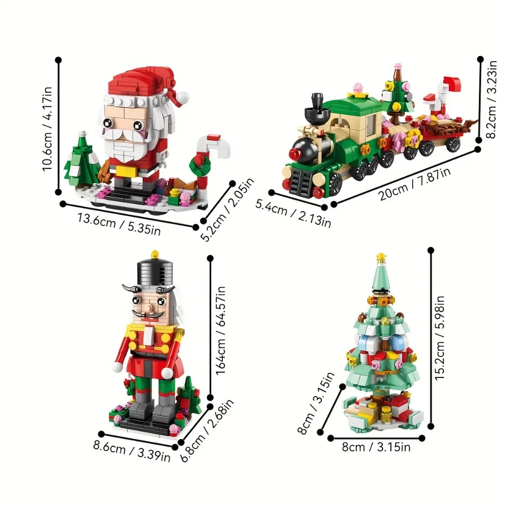 Buon Natale Giocattolo Albero Costruzione Blocchi di bloccaggio Mattoni Villaggio di Natale Giocattoli Decorazioni regalo Figurina per regalo di Natale fai da te
