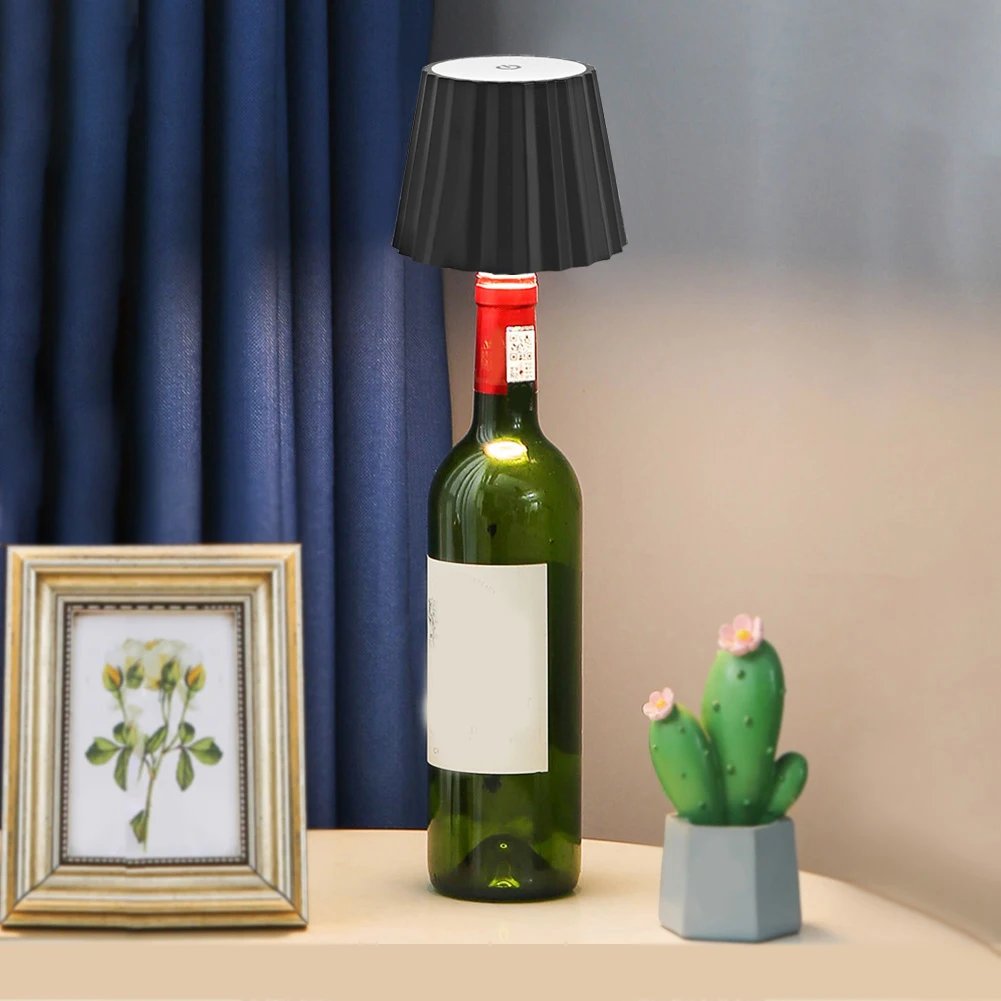 LED Wine Bottle Lamp Touch Control LED Table Lamp Rechargeable 2000mAh Wine Bottle Decorative Light for Parties Bars Restaurants