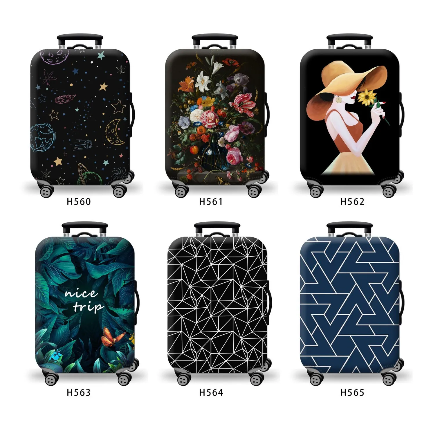 

Printed Box Cover Thickened Suitcase Protective Cover Suitcase Dust Cover Tie Rod Leather Case Elastic Cover Box Cover Elastic