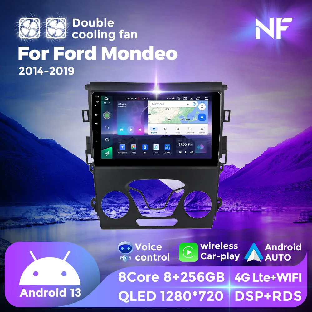 

NF Dual Cooling Fan Autoradio Headunit For Ford Mondeo 5 2014 - 2019 Car Radio Multimedia Player GPS MAP BT For Wireless Carplay