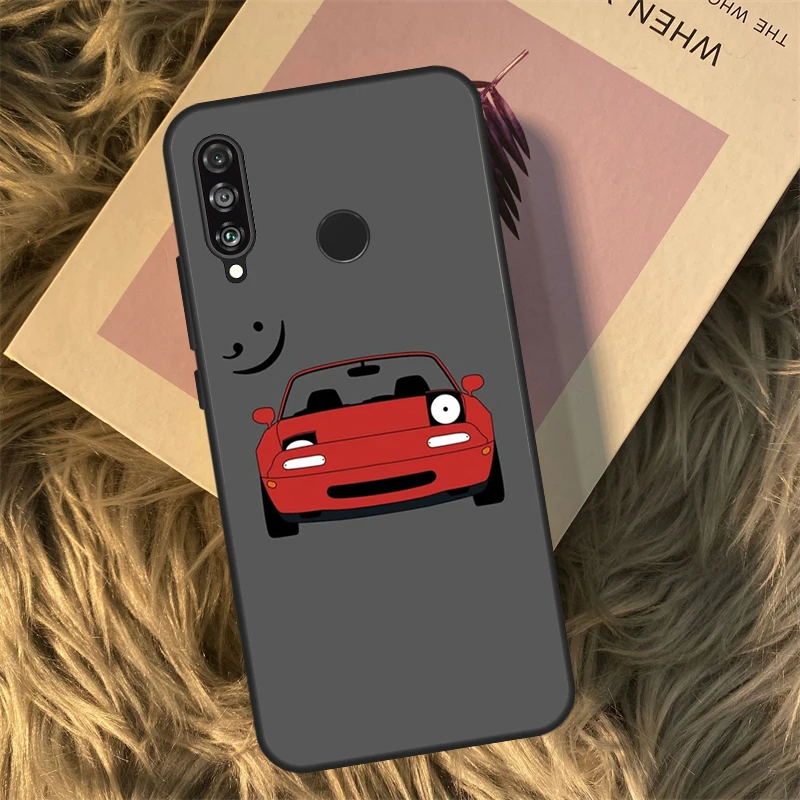 Miata-Funda roja Mx5 Na para Huawei P40 P20 P30 Lite P50 Mate 50 Pro P Smart 2019 Honor 70 50 X8 X9 X9a