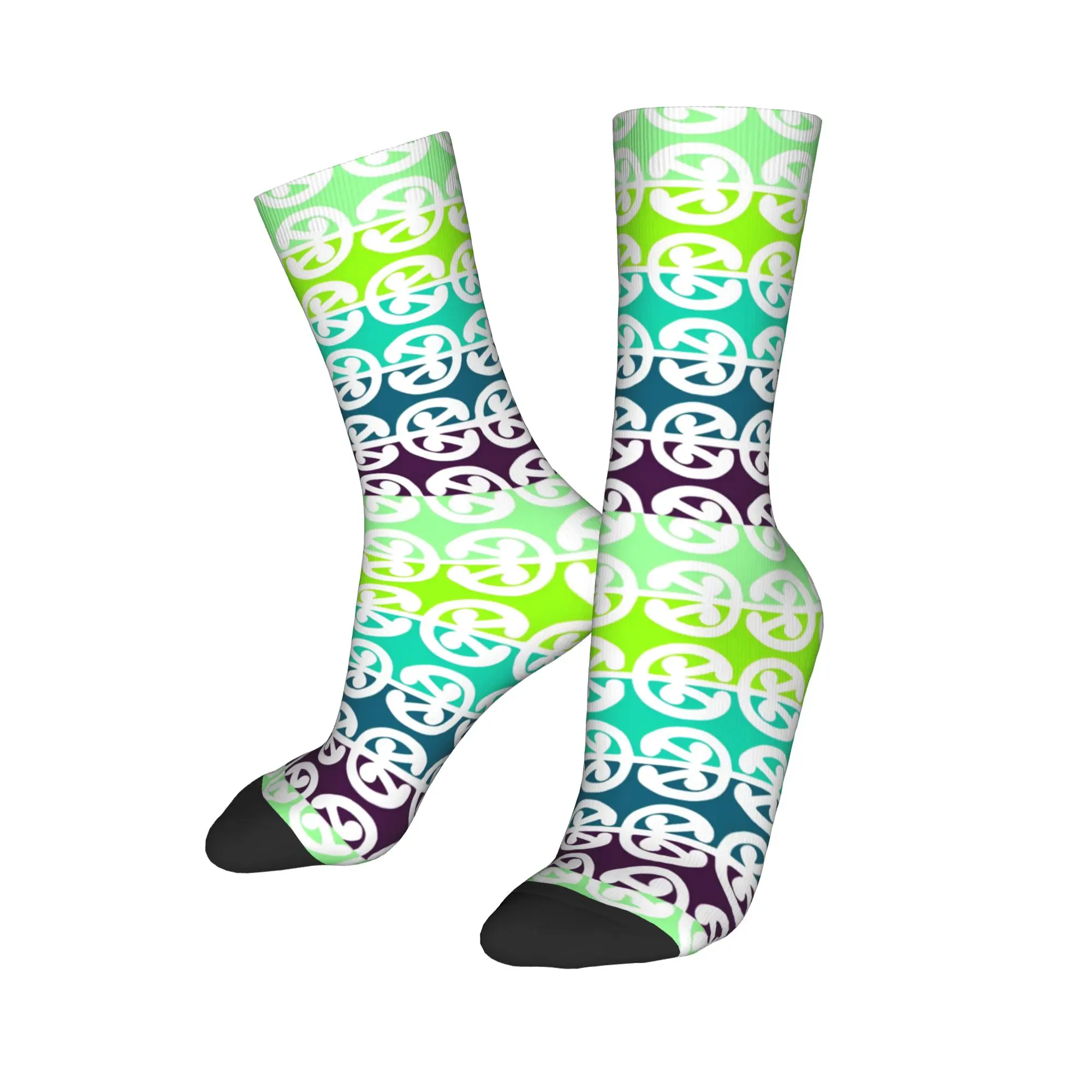 

Симпатичные носки Kowhai Warrior Design in Wine to Green, мужские и женские теплые спортивные носки с 3D принтом в культурном стиле для баскетбола