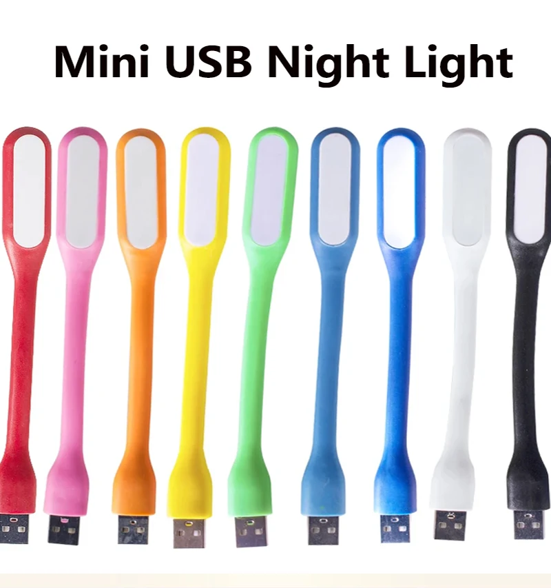 USB port Mini LED light bendable nightlight mini portable light for Travel Bedroom Dormitory Reading
