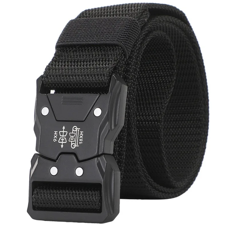 Outdoor Hunting Tactical Belt Fashion Multi-Function Knitted Canvas Plastic Buckle Belt for Men Women Clothing Accessories 2024