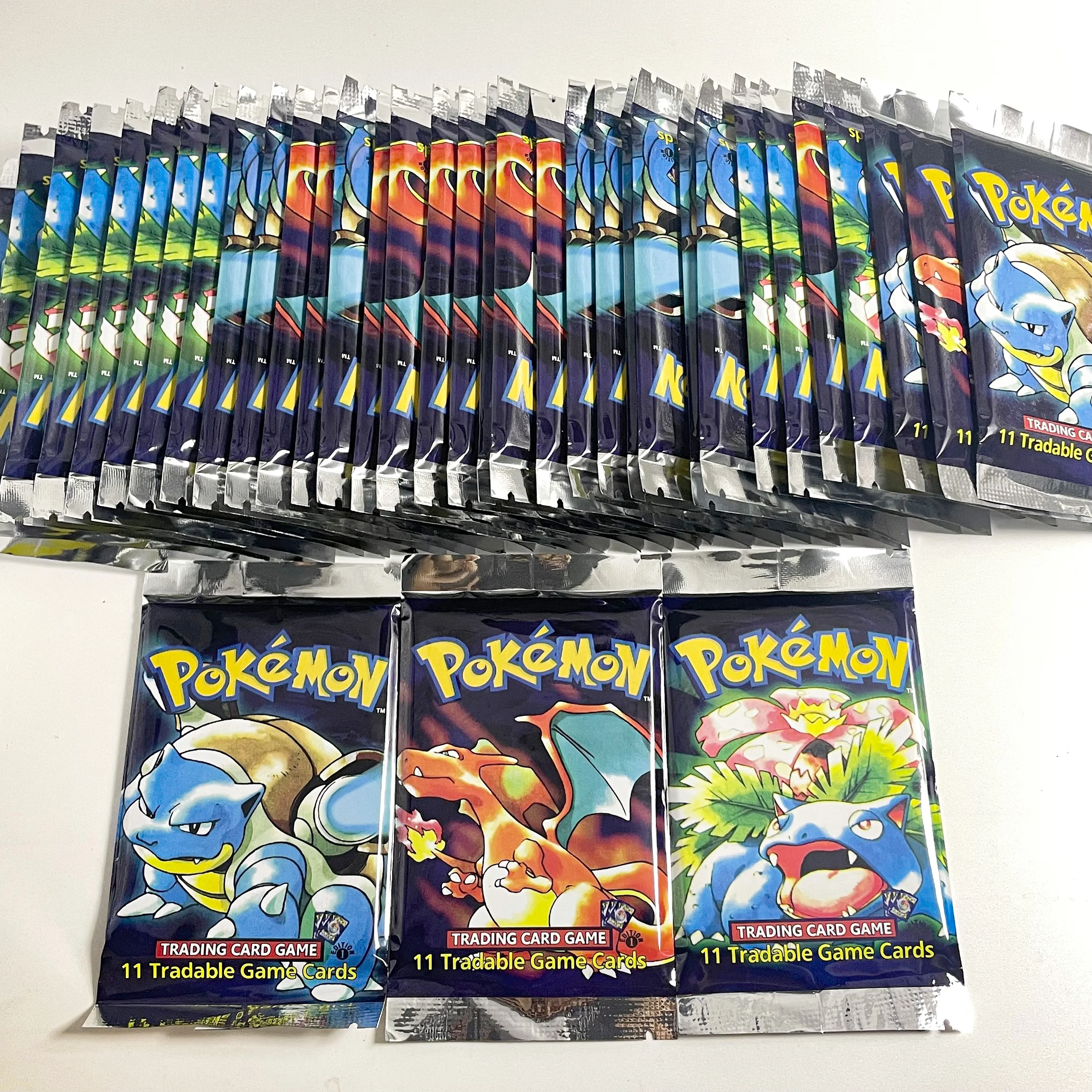 36 عبوة من حزمة معززة الصندوق الكامل PTCG للإصدار الأول بطباعة محدودة Charizard PKM لعبة ببطاقات التداول Toygifts