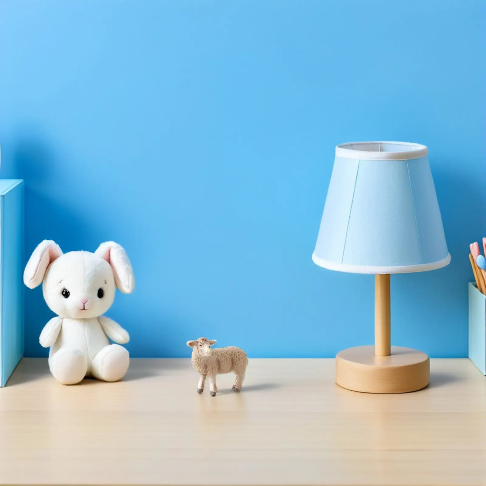 1Pcs Simulation Sheep Decoration Realistic Lifelike Animal Ornament for Home Office School Photo Prop Creative Room Decor - view 4