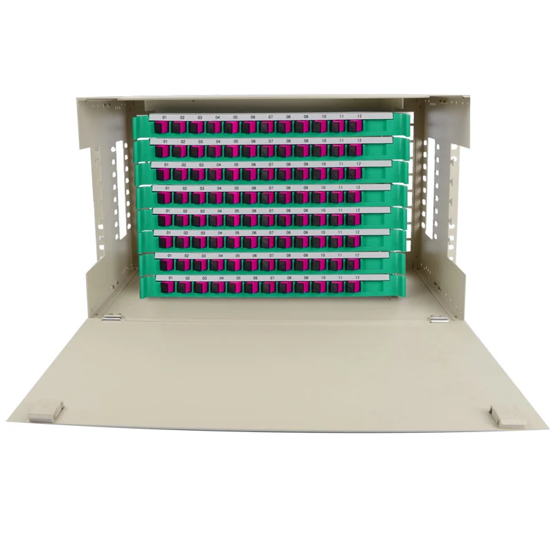 

ODF Fiber Optic Distribution Frame, Flange Tail, Integrated Fusion, Tray Customized, 96 Port, OM1, OM1, 2, 3, 4