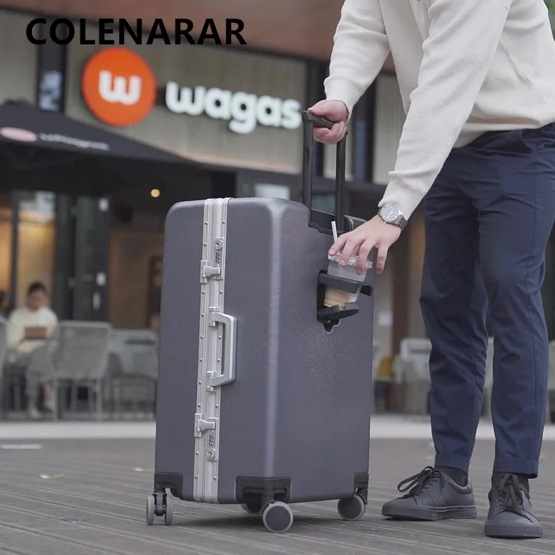 COLENARA Laptop Suitcase Front Opening Boarding Case USB Charging Multifunctional Trolley Case 20