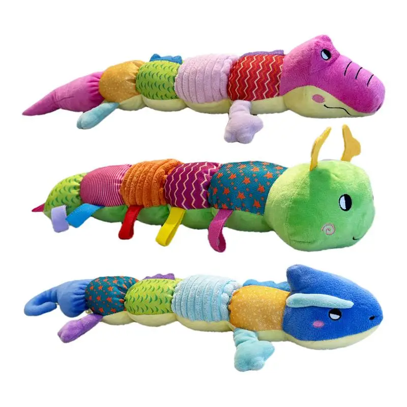 Chewy Dog Toys Squeaky Puppy Toy Dog Toys Animals Chew Toy Crocodile Caterpillar Lizard Soft Squeaky Puppy Toys For Small Medium