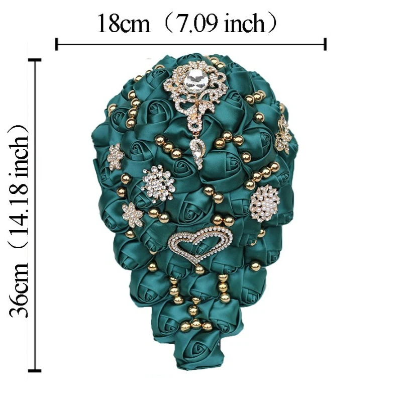 

European American Wedding Bouquet Fringed Rhinestone Bride Bridesmaid Party Wedding Church Waterfall Bouquet W330A-18