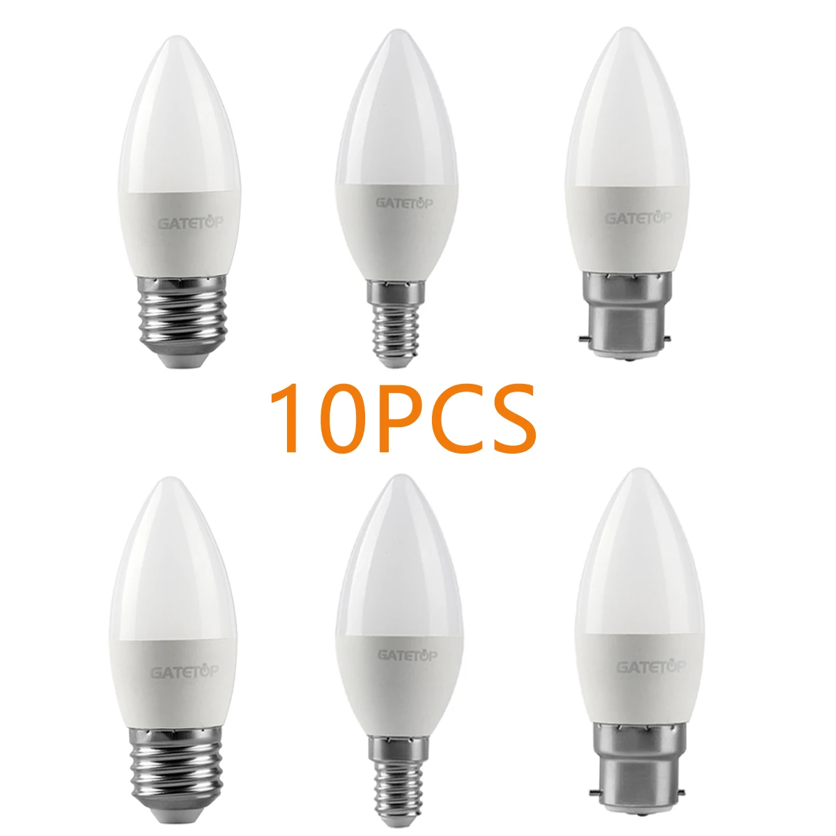 10Pcs 3W 5W 6W 7W 220V Led Bulb C37 E27 B22 E14 Warm White Day White Cold White Lamp For Home Decoration Study Bathroom